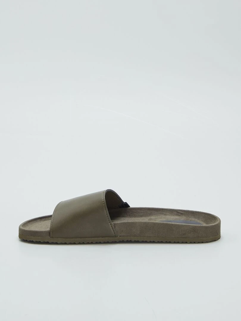 Chaussons mules   Kaki