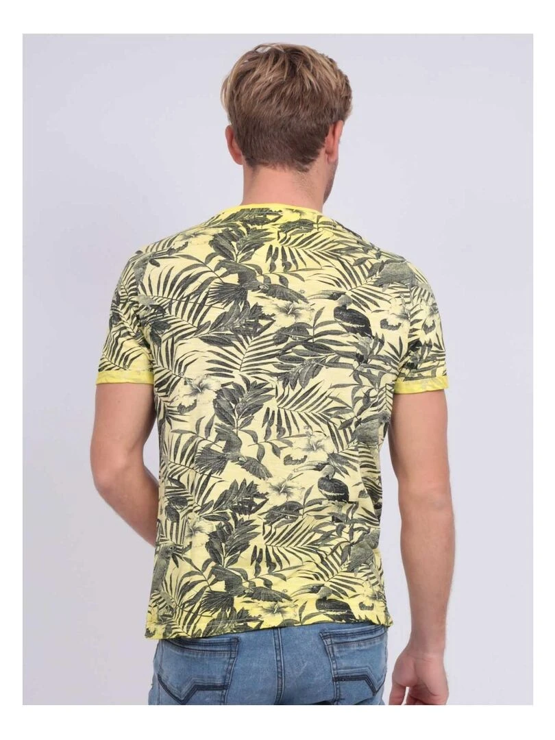 T shirt col rond pur coton NADISON Jaune