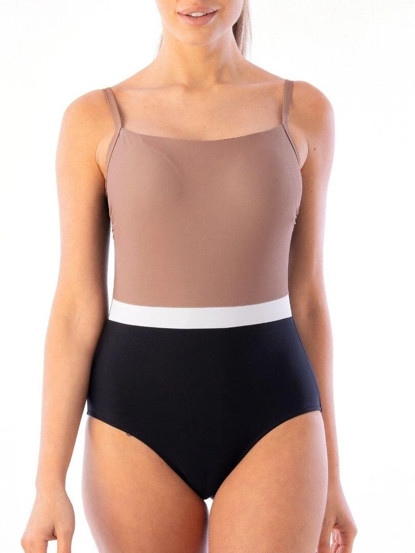 Maillot de bain 1 pièce gainant sans armatures Mariana Marron