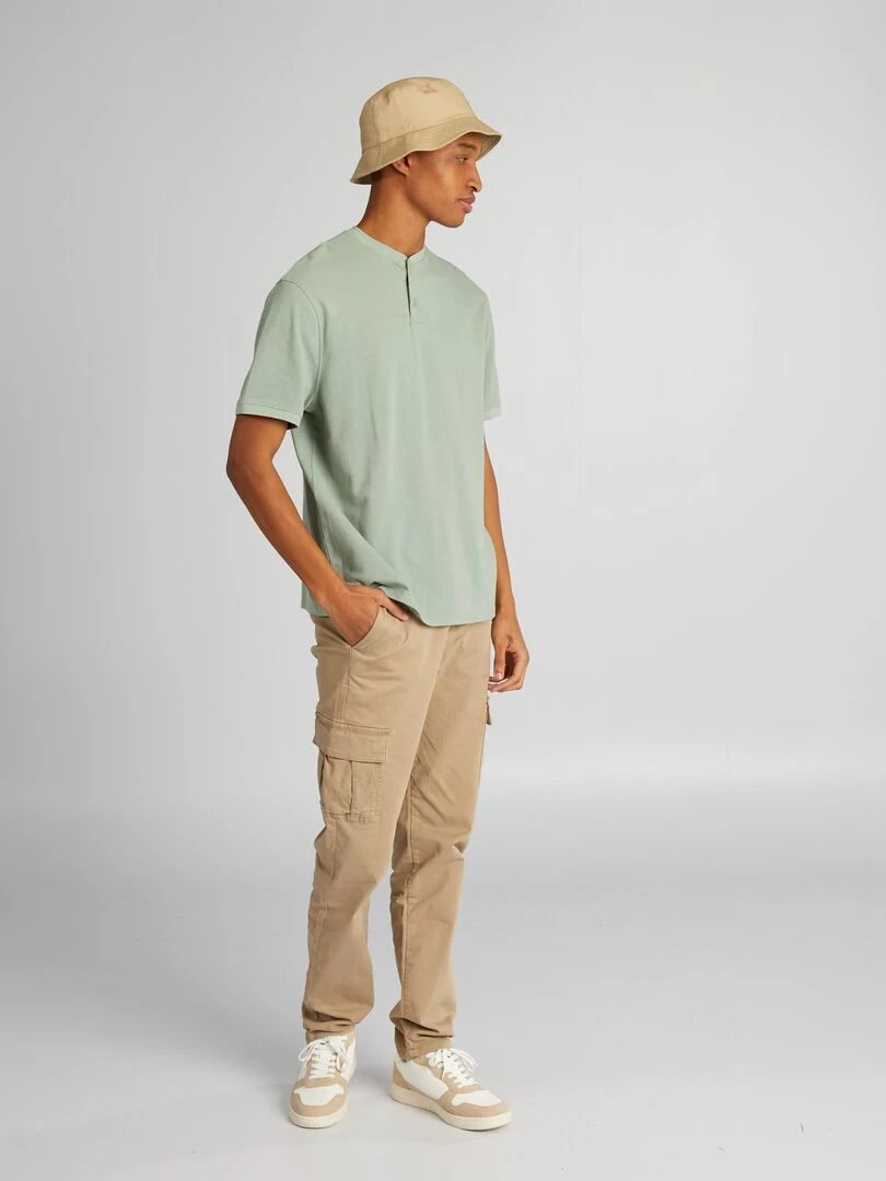Polo en piqué de coton uni + d'1m90 Vert