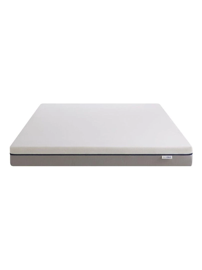 Bleu Câlin   Matelas mousse hybride confort ferme   épaisseur 16cm L'Agréable   Blanc Gris Bleu