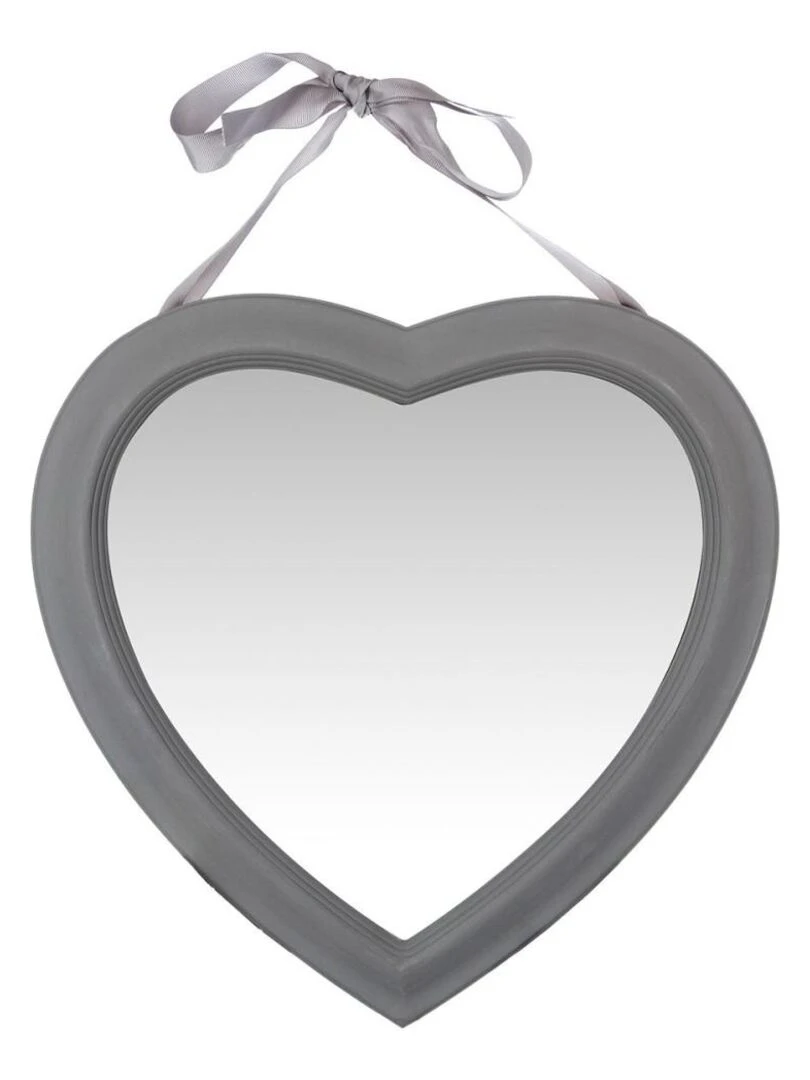 Miroir cœur ruban Alexia gris Gris