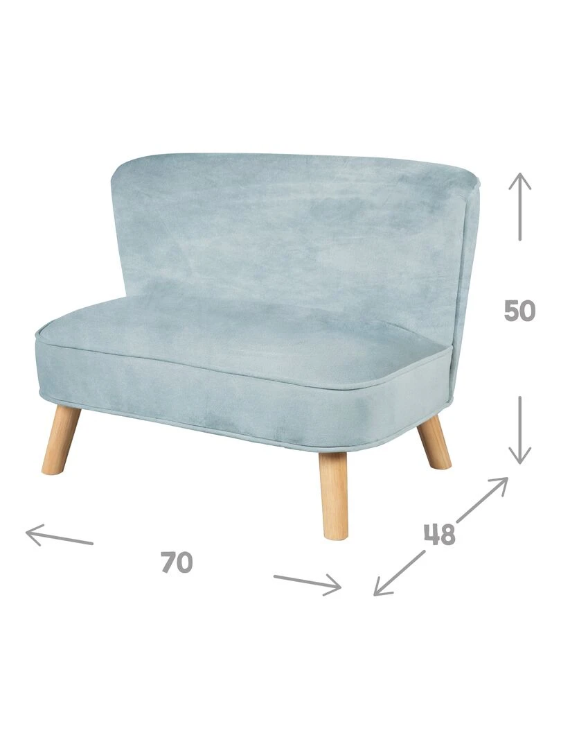 ROBA Canapé en Velours "Lil Sofa" Scandinave   2 Places   Fauteuil Rétro pour Garçons   Bleu Clair   Bleu clair