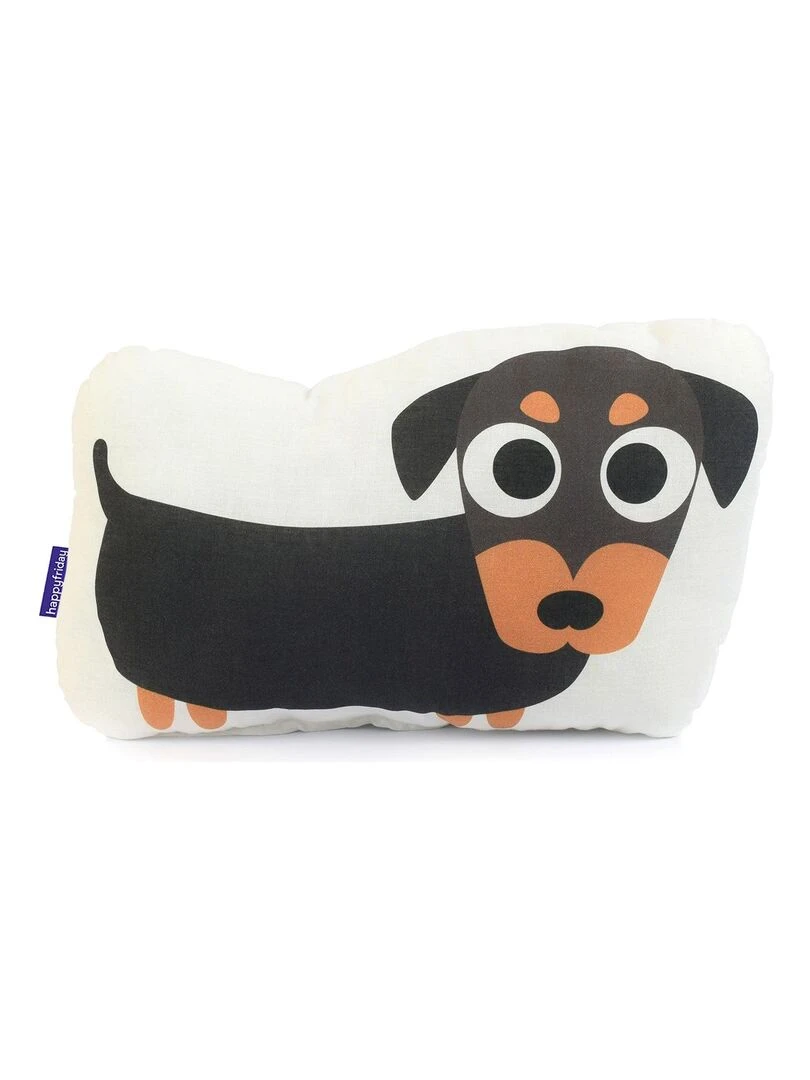 Coussin Dogs "Happyfriday" Blanc