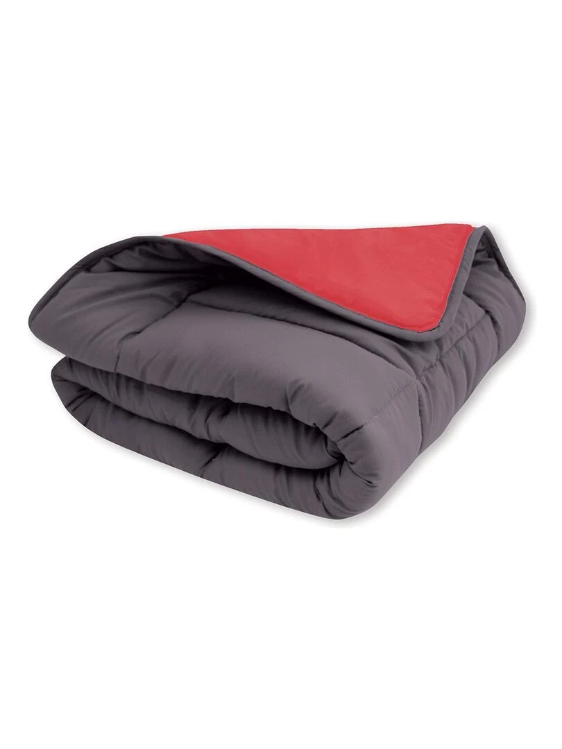 Couette réversible bicolore en microfibre 400 gr/m² Rouge