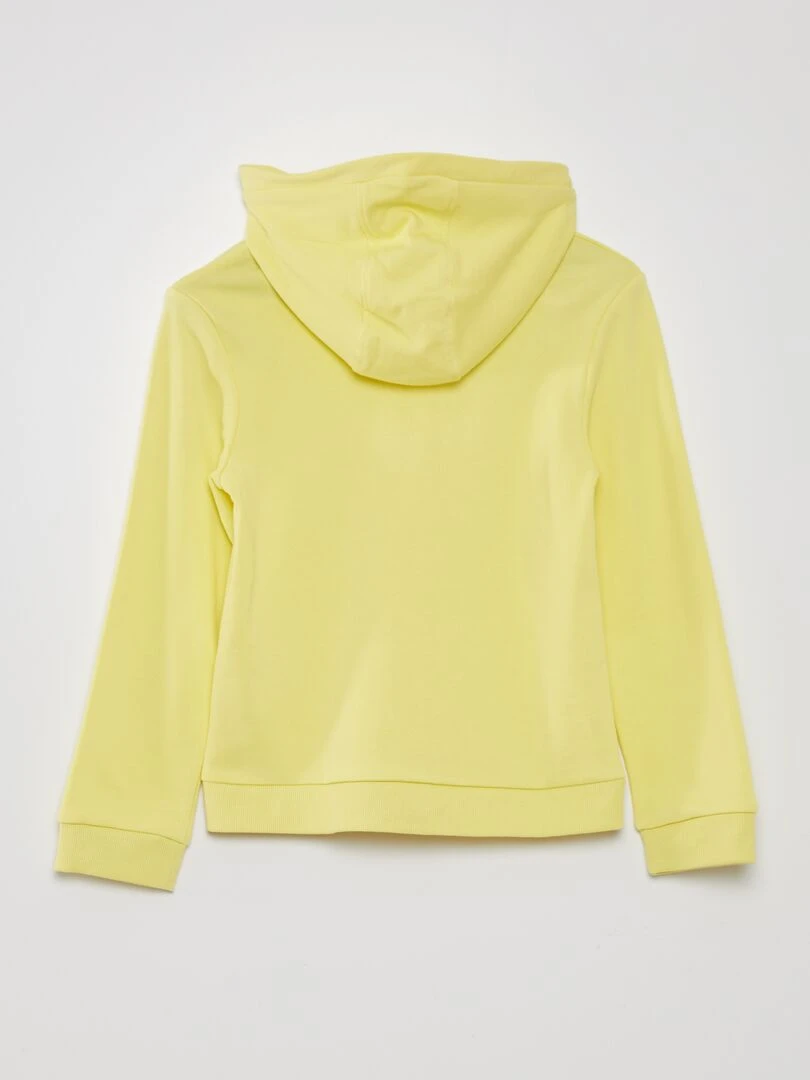 Sweat en molleton zippé jaune
