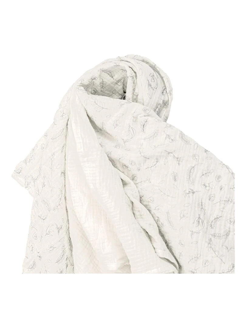 Lot de 3 langes en coton bio Leafy Bunny Ecru