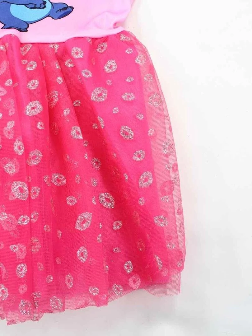 Disney   Robe fille imprimé Lilo Et Stitch   Rose