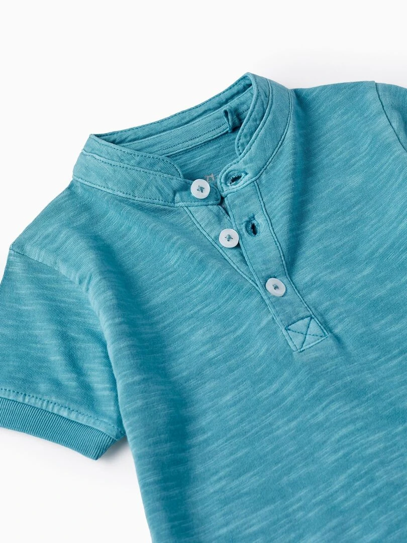 T Shirt Polo en Coton pour Bébé Garçon manches courtes CUBA   Bleu