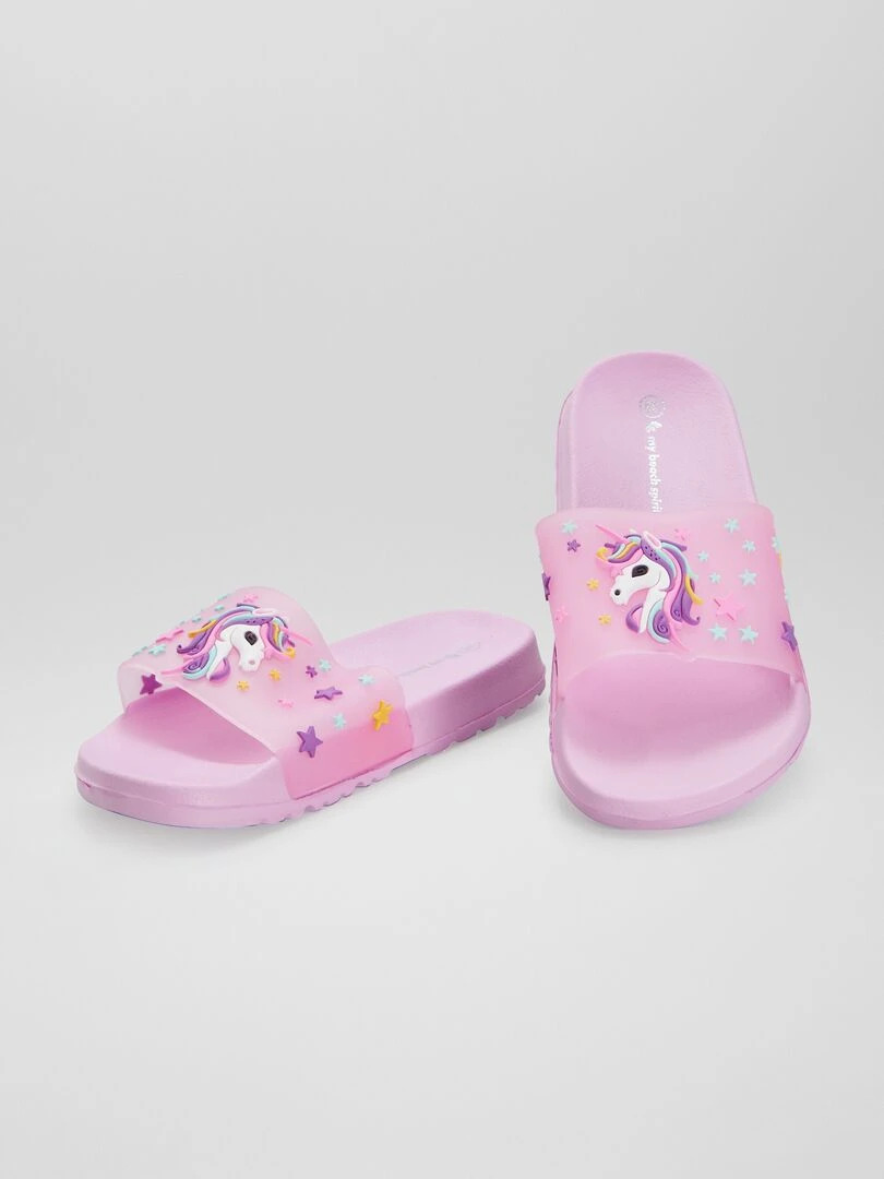 Claquette de piscine Licorne   Rose