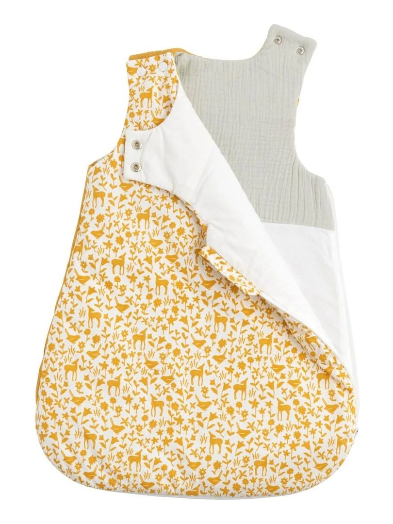 Gigoteuse naissance en coton blanc imprimé   SAUTHON   Blanc Jaune