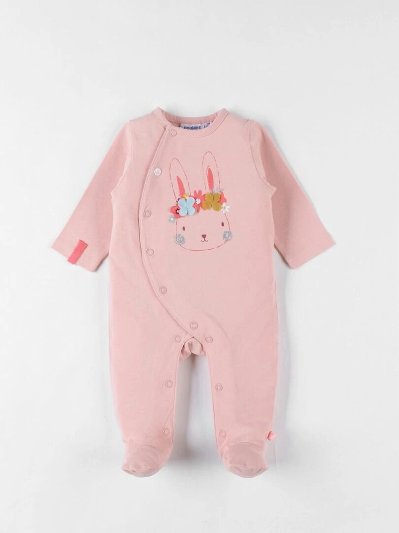 Pyjama 1 pièce fleuri en jersey blush Noukie's Rose