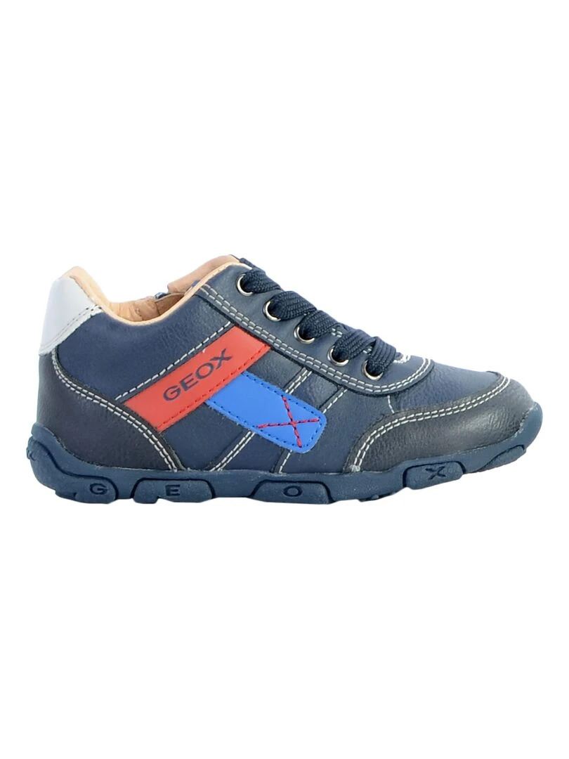 Basket Cuir EnfantGarçons Geox Balu Bleu