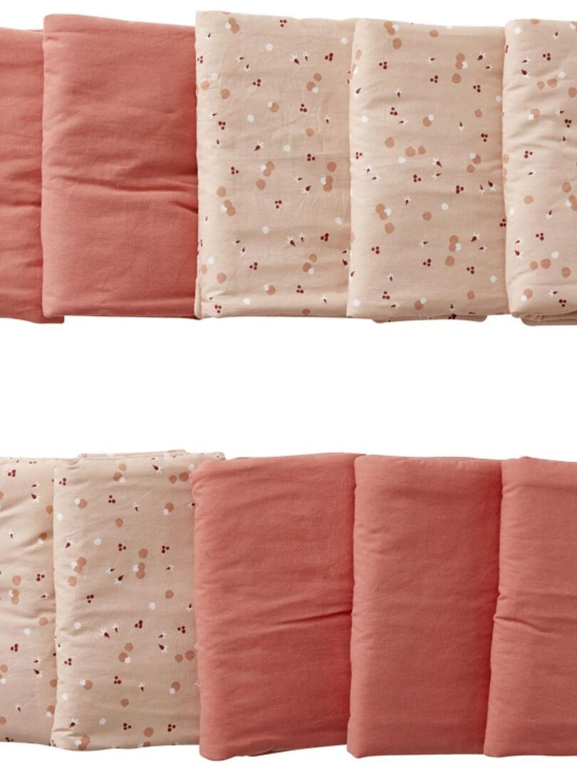 Tour de lit modulable Blooming Day (pour lits 60x120 et 70x140 cm) Orange corail
