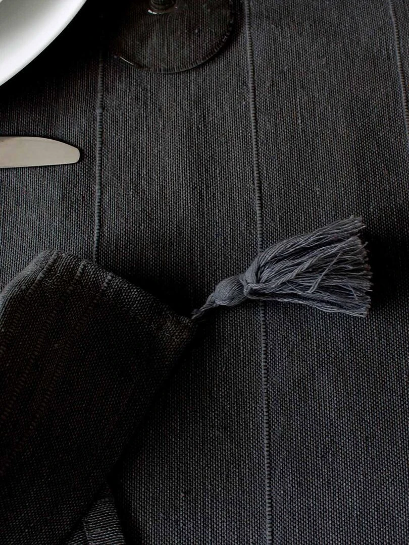 Nappe tendance en coton recyclé   gris anthracite