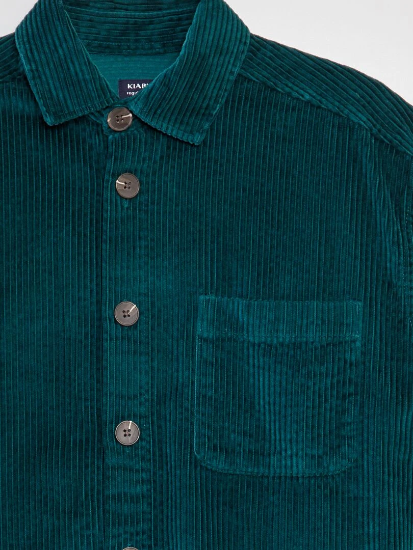 Surchemise droite en velours   Vert