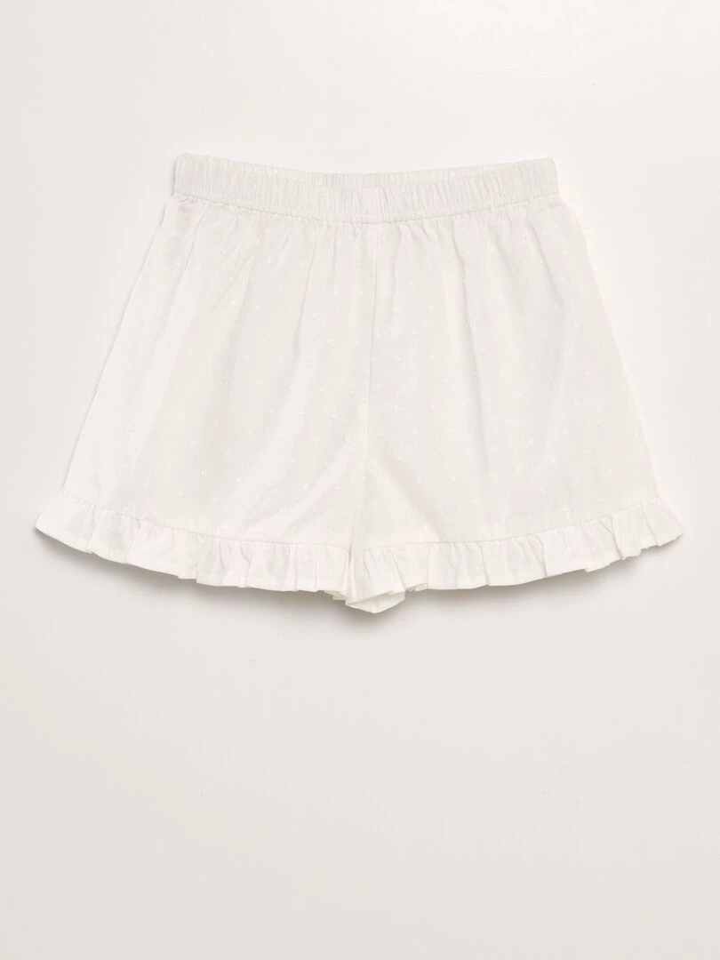 Pyjama court débardeur + short   2 pièces   Blanc