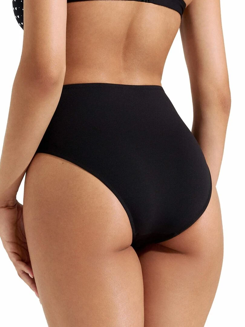 Bas maillot slip de bain échancré taille haute Quito Noir