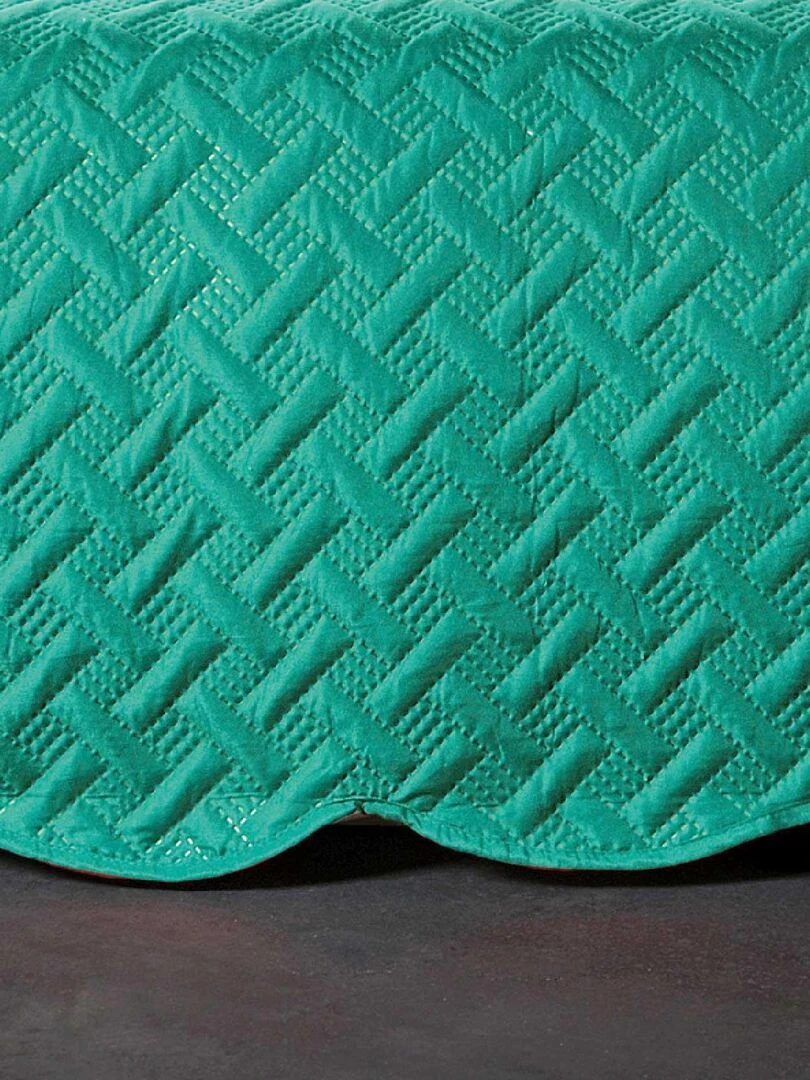 Couverture molletonné surpiquage graphique   Vert