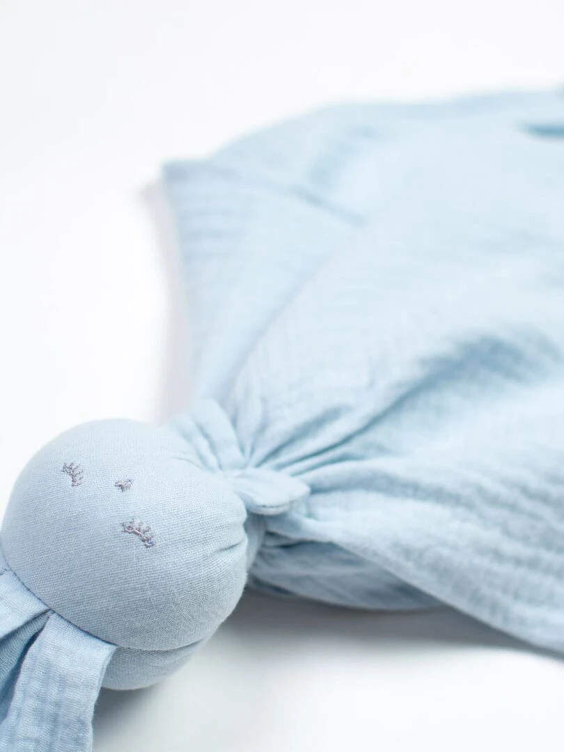 Doudou plat Lapin personnalisable Jeanne Bleu