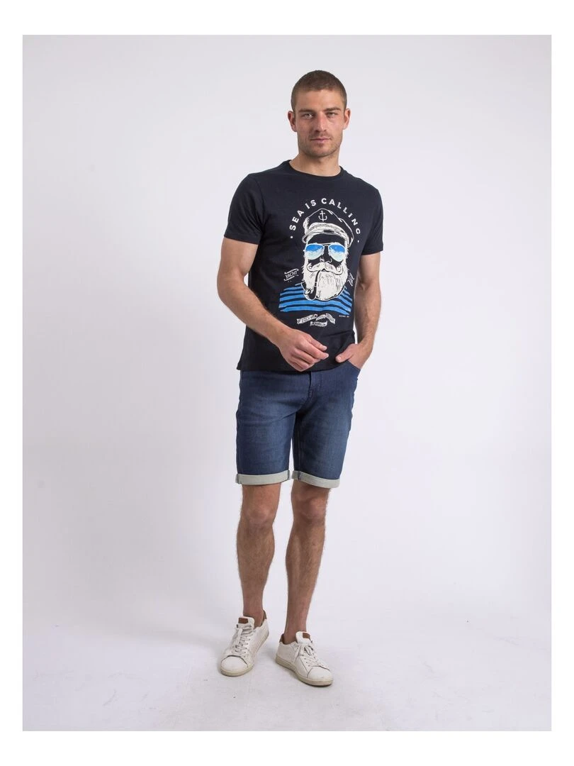 T shirt col rond NALUPIRI   Bleu marine