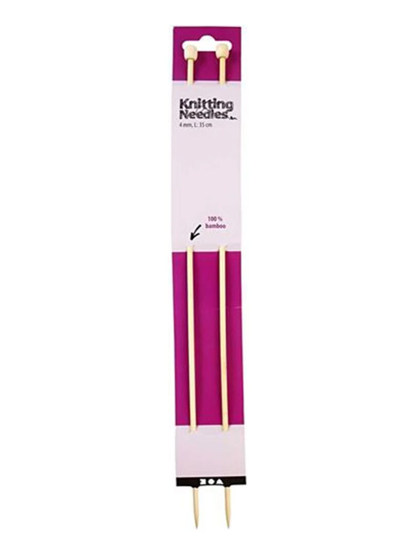 2 Aiguilles À Tricoter En Bambou 35 cm Ø 4 mm N/A
