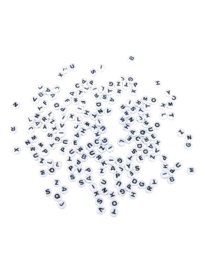 Perles Alphabet rondes blanches ø 6 mm N/A