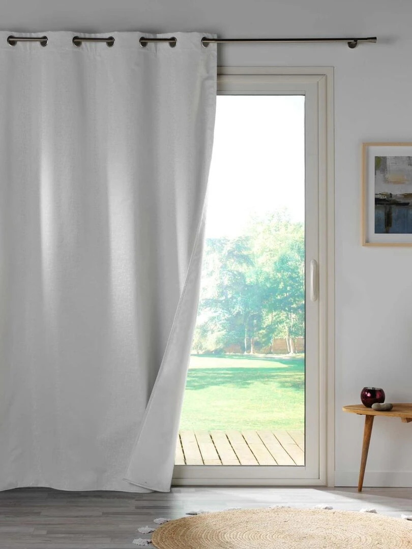 Rideau 100% occultant en microfibre Blanc