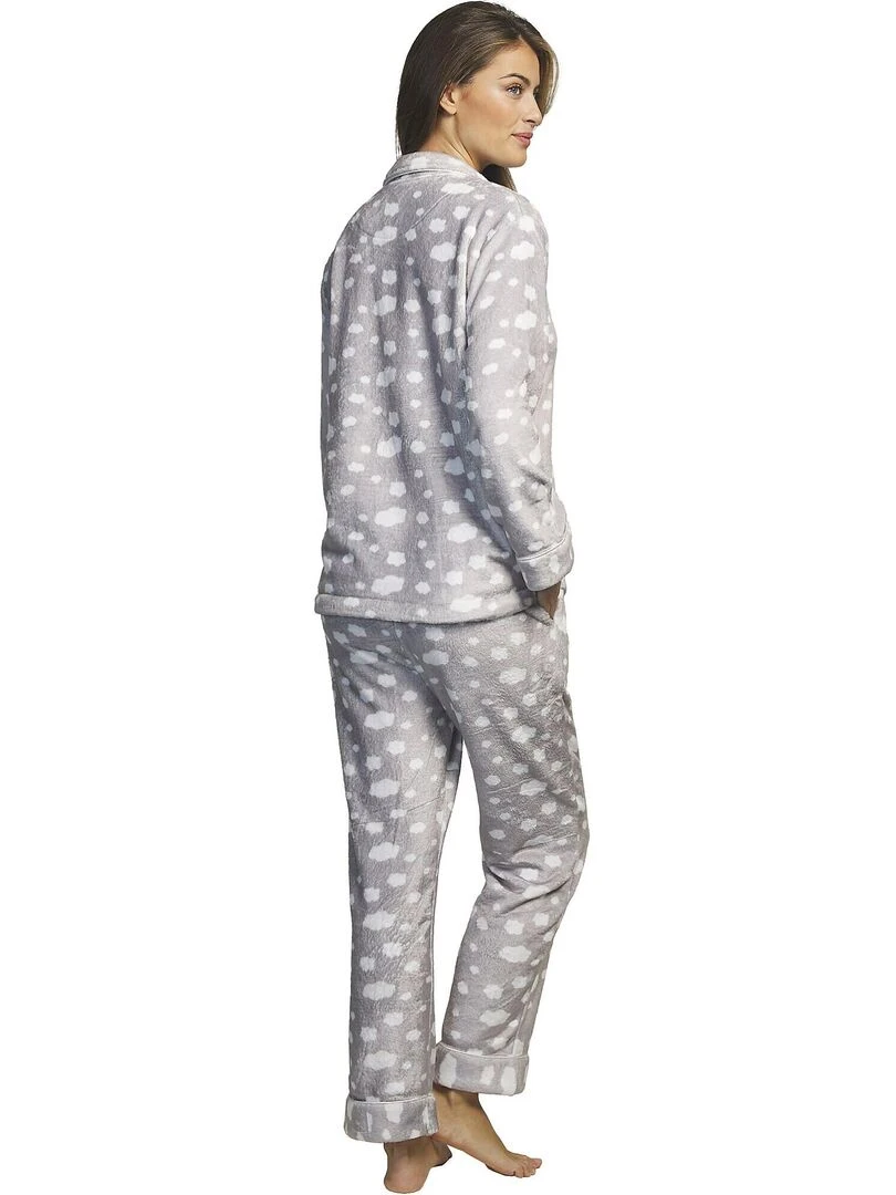 Pyjama pantalon chemise manches longues Polar Joven Gris