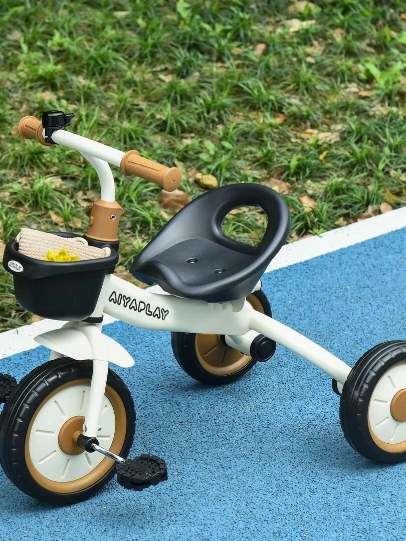Tricycle enfant multi équipé siège réglable métal   Blanc