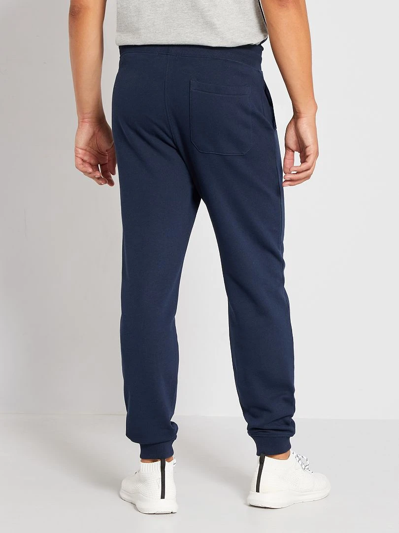 Pantalon uni en molleton   bleu marine