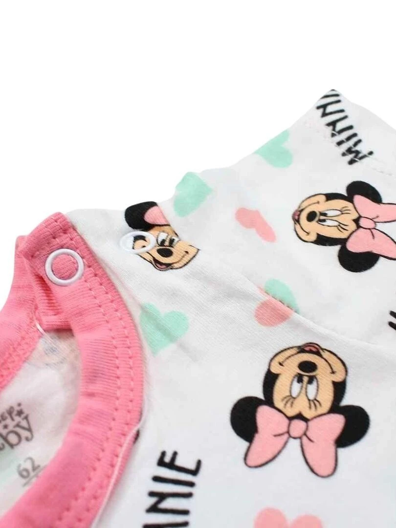 Disney   Combishort bébé fille imprimé Minnie en coton   Blanc
