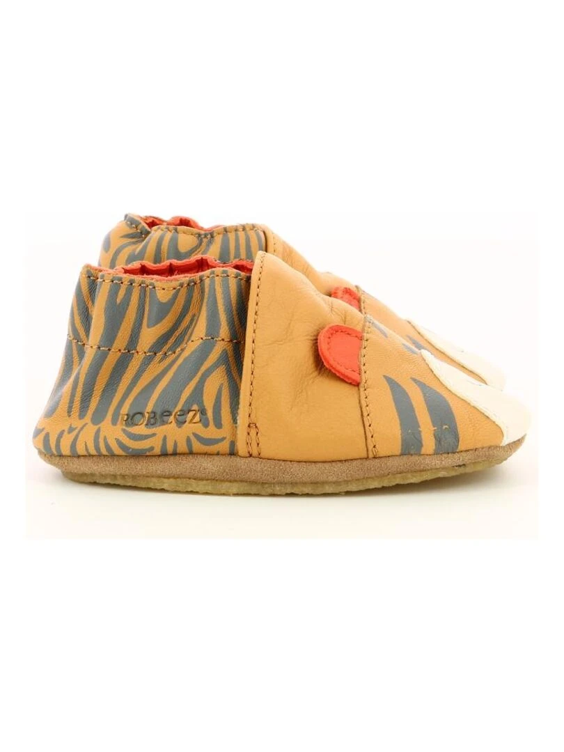 Chaussons Cuir Awesome Tiger Marron