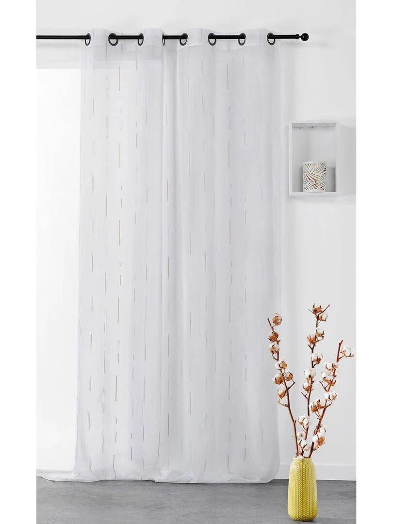 Voilage tamisant à bâtonnets jacquard Gris clair