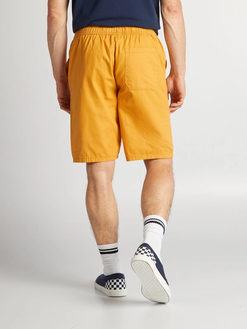 Bermuda chino avec taille élastiquée   Jaune