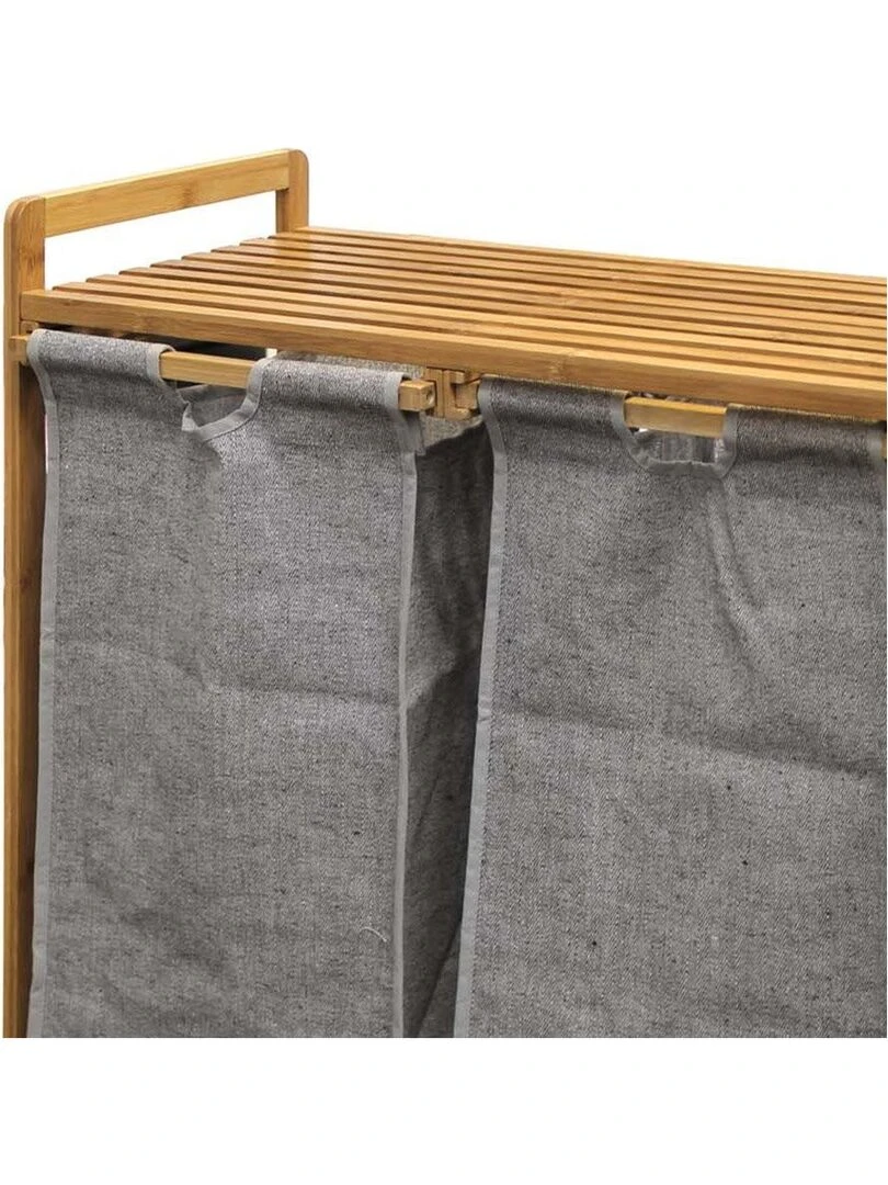 Meuble à linge 2 paniers amovibles bambou Tao Beige