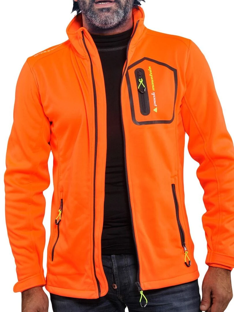Blouson polar shell homme CRISTOM   PEAK MOUNTAIN   Orange