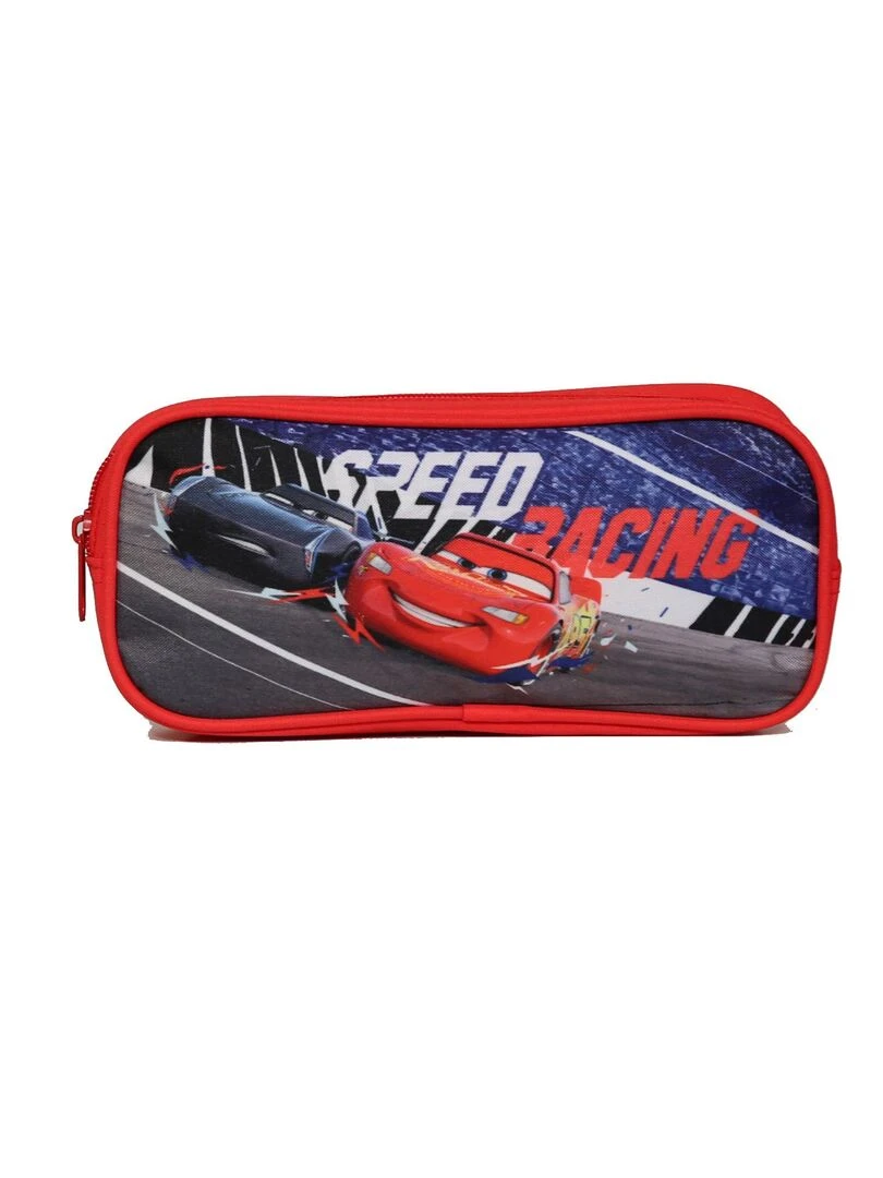 Trousse scolaire rectangulaire Disney Cars Rouge Bagtrotter Rouge