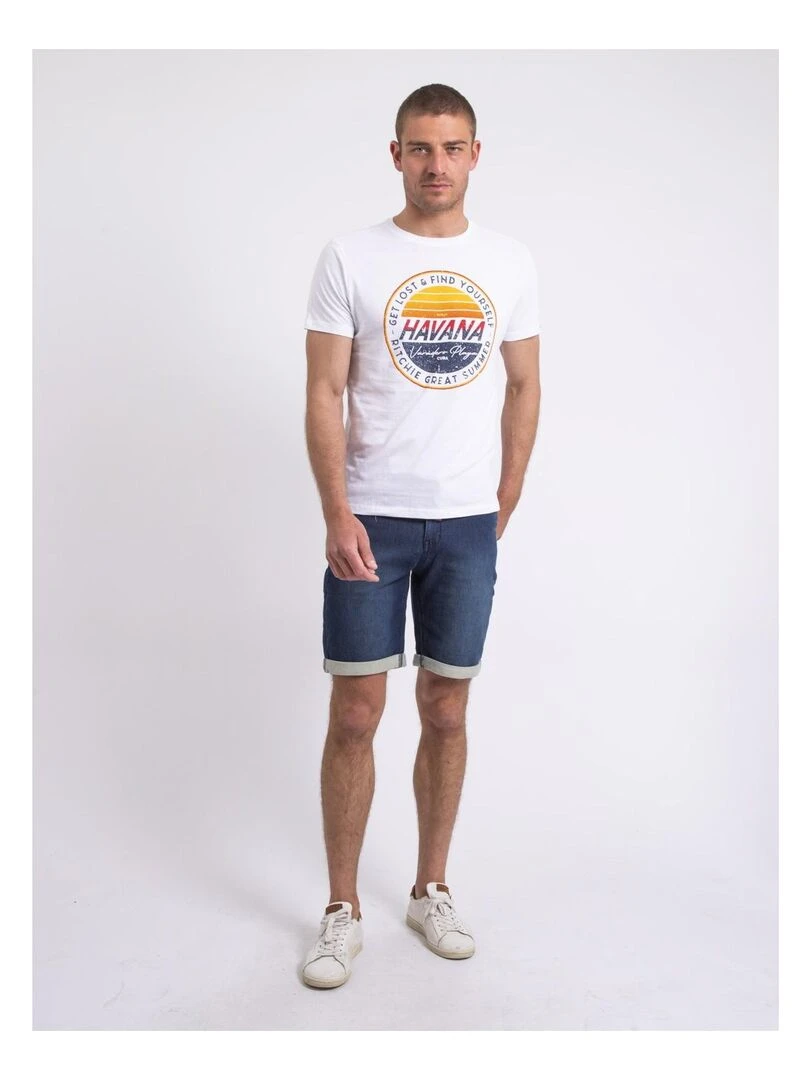 T shirt col rond NOLPIX   Blanc