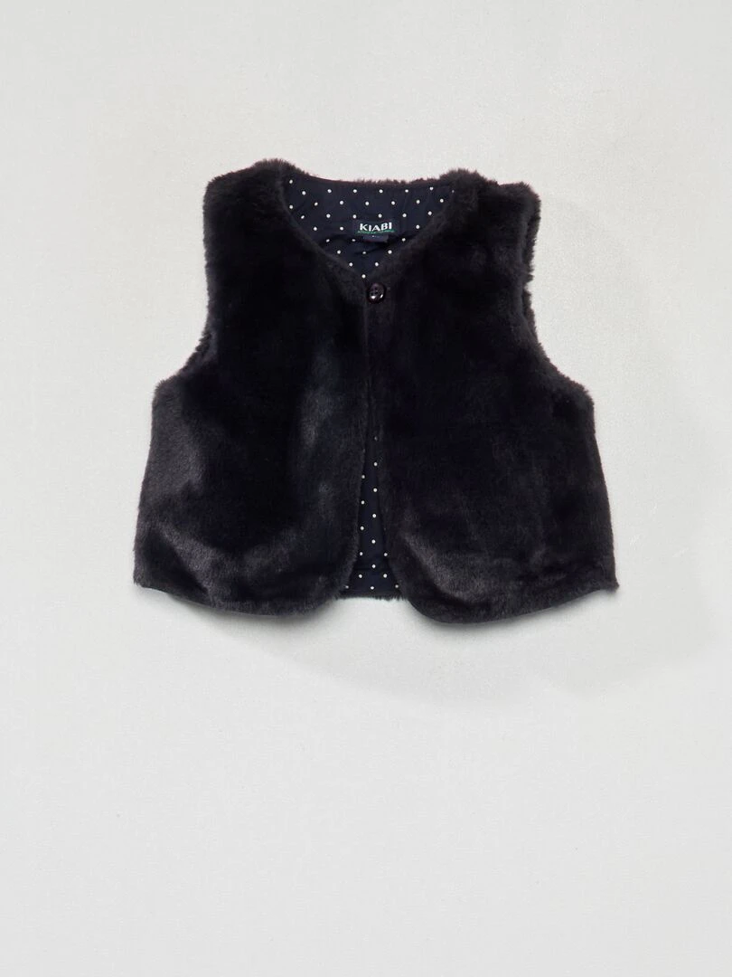 Veste sans manches fausse fourrure Bleu foncé