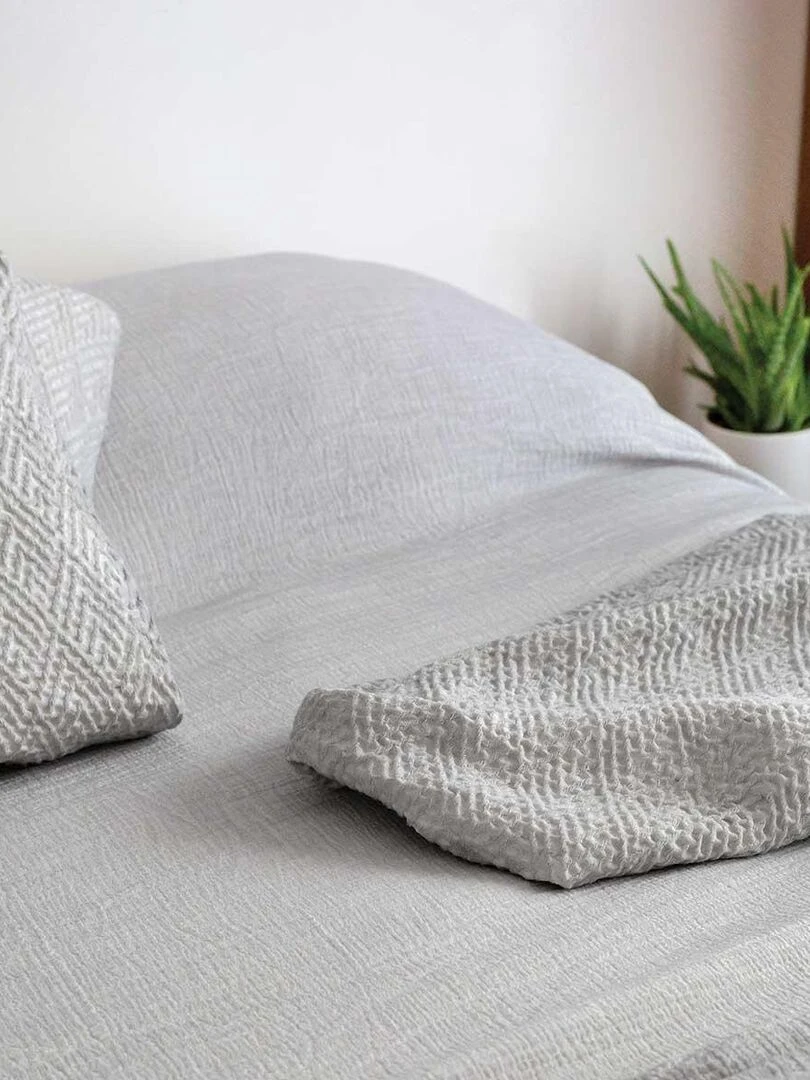 Coussin déhoussable Effet délavé Gris perle