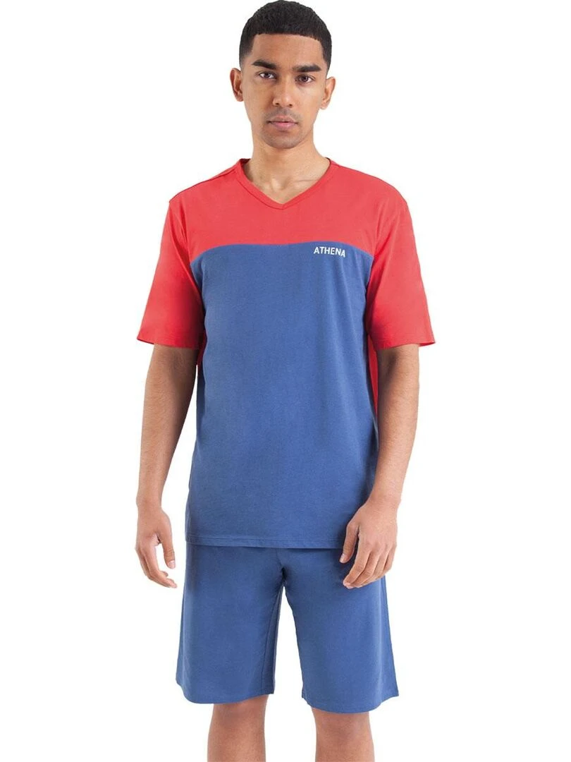 Pyjama court homme Eco Pack Bleu