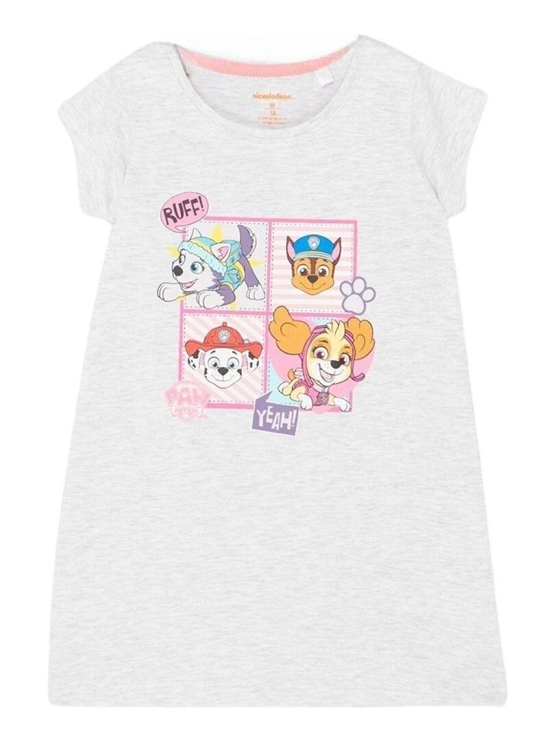 La Pat' Patrouille Chemise De Nuit fille imprimé La Pat' Patrouille en coton Gris