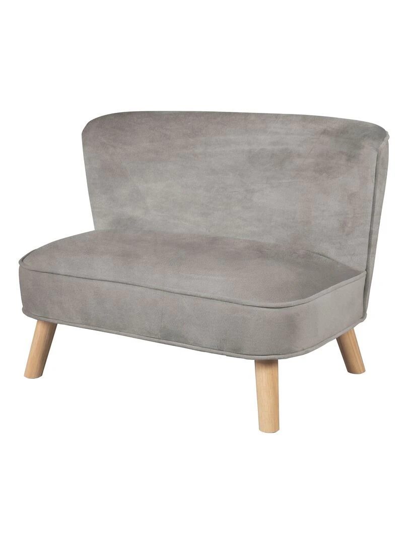 ROBA Canapé Enfant en Velours "Lil Sofa" Scandinave 2 Places Feuteuil Rétro Confortable Gris Gris