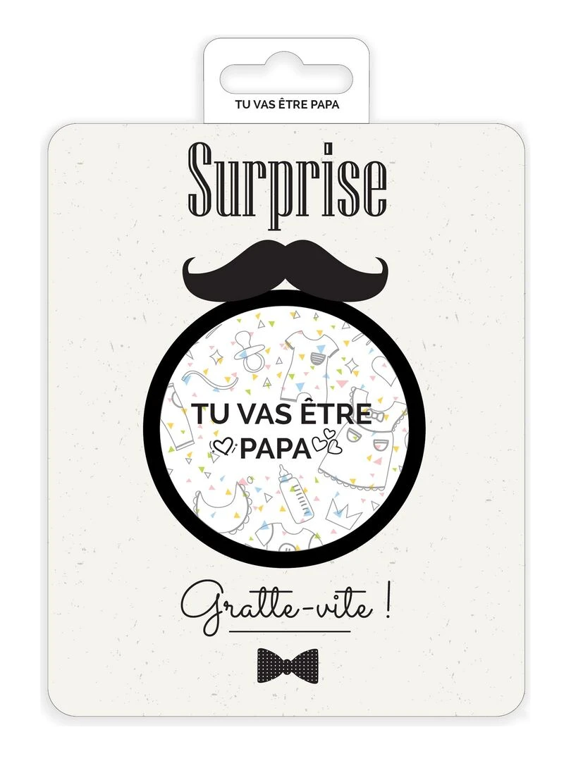 Carte à gratter Tu vas être papa Blanc