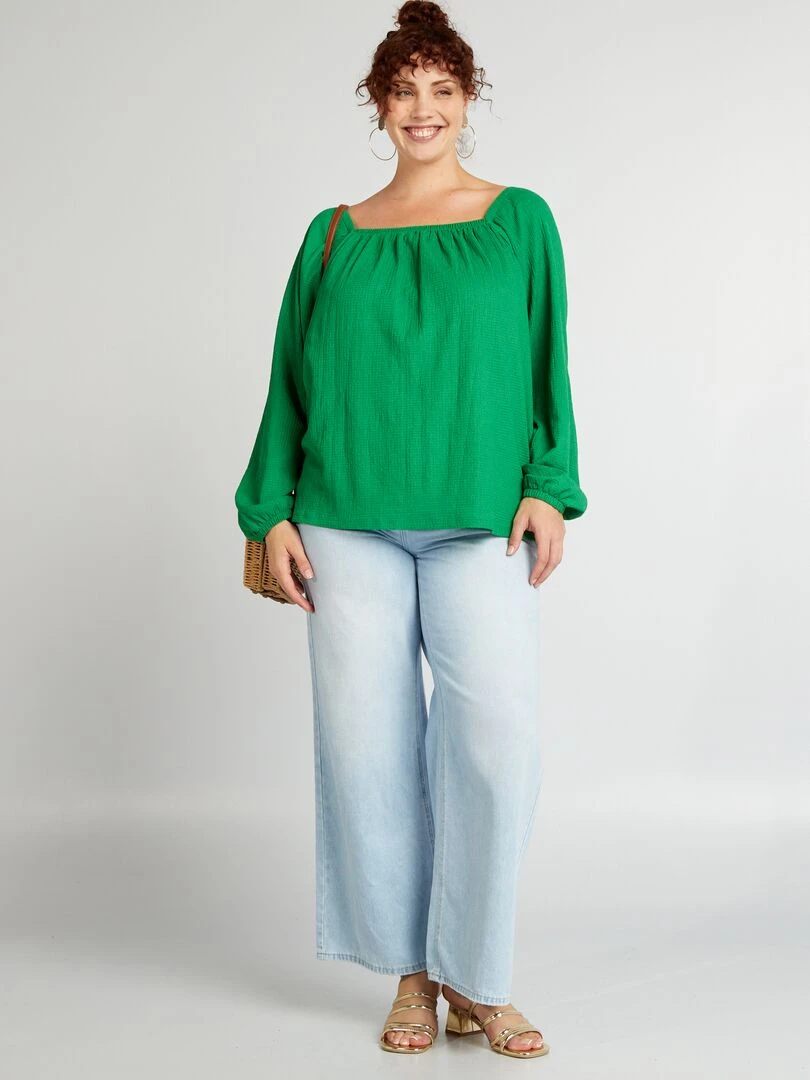 Blouse en maille crêpe vert