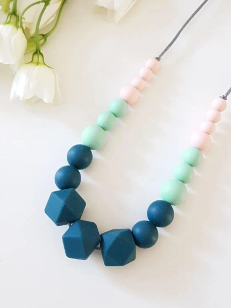 Collier d'allaitement Solène Mint Bleu Vert clair