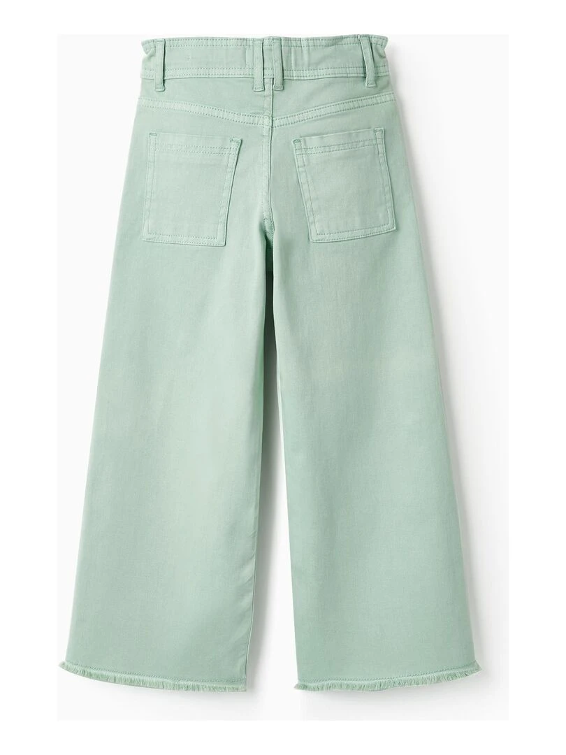 Pantalon en coton pour fille 'Wide Leg' THE WAVE TRIBE Vert clair
