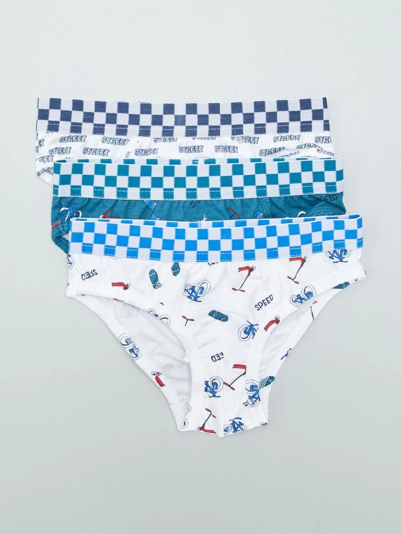 Lot de 3 slips avec imprimé Blanc/vert