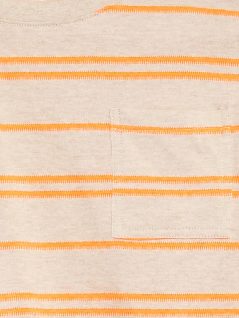 T shirt à rayures en jersey   Orange